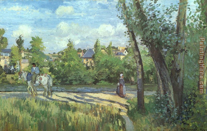 Sunlight on the Road - Pontoise painting - Camille Pissarro Sunlight on the Road - Pontoise art painting